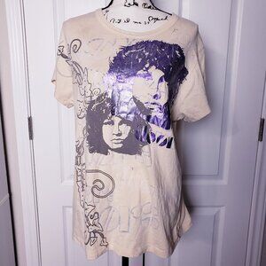 Vintage Vinyl The Doors Short Sleeve Sheer Lettings Shirt Top Tee Size 4XL